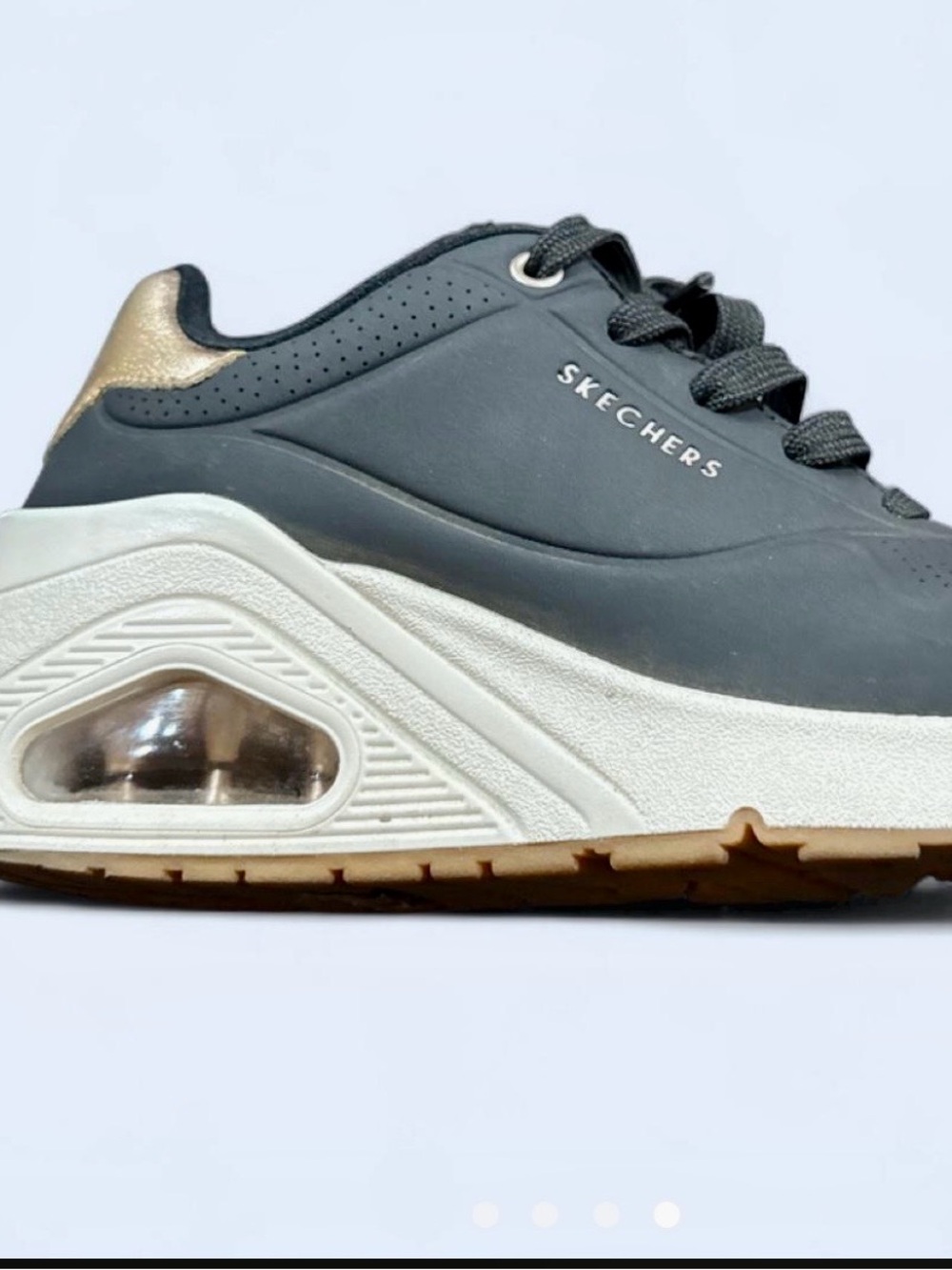 Skechers Women's Black with Gold Detail Platform Air Sneaker